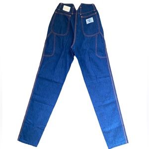 Vintage high waisted 1970s denim back cutout waist 70s NOS deadstock jeans
